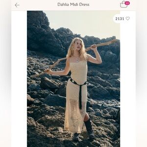 Free People Dahlia Strapless Crochet Midi Dress
